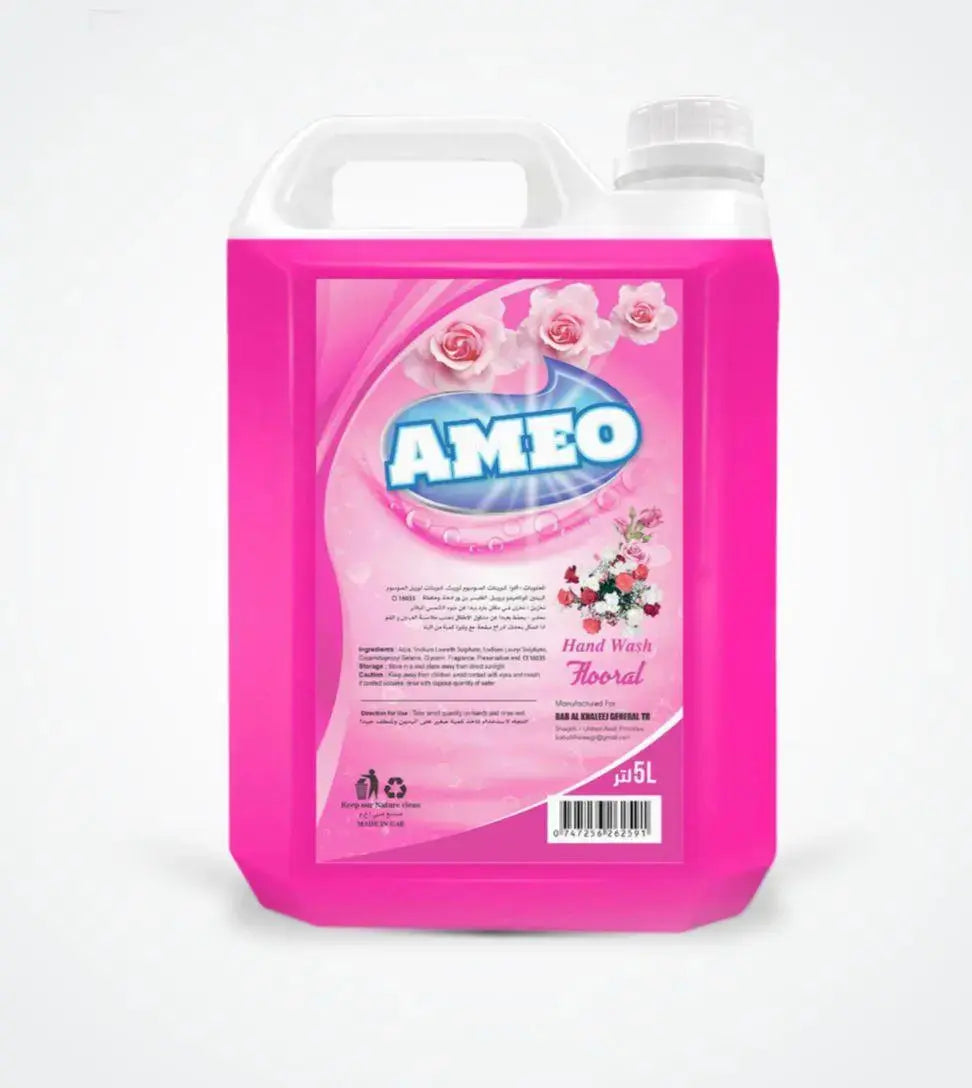 Get-Your-Hands-Clean-and-Fresh-with-Ameo-Hand-Wash-Floral-Scent-5Lx4-1-carton Marino.AE