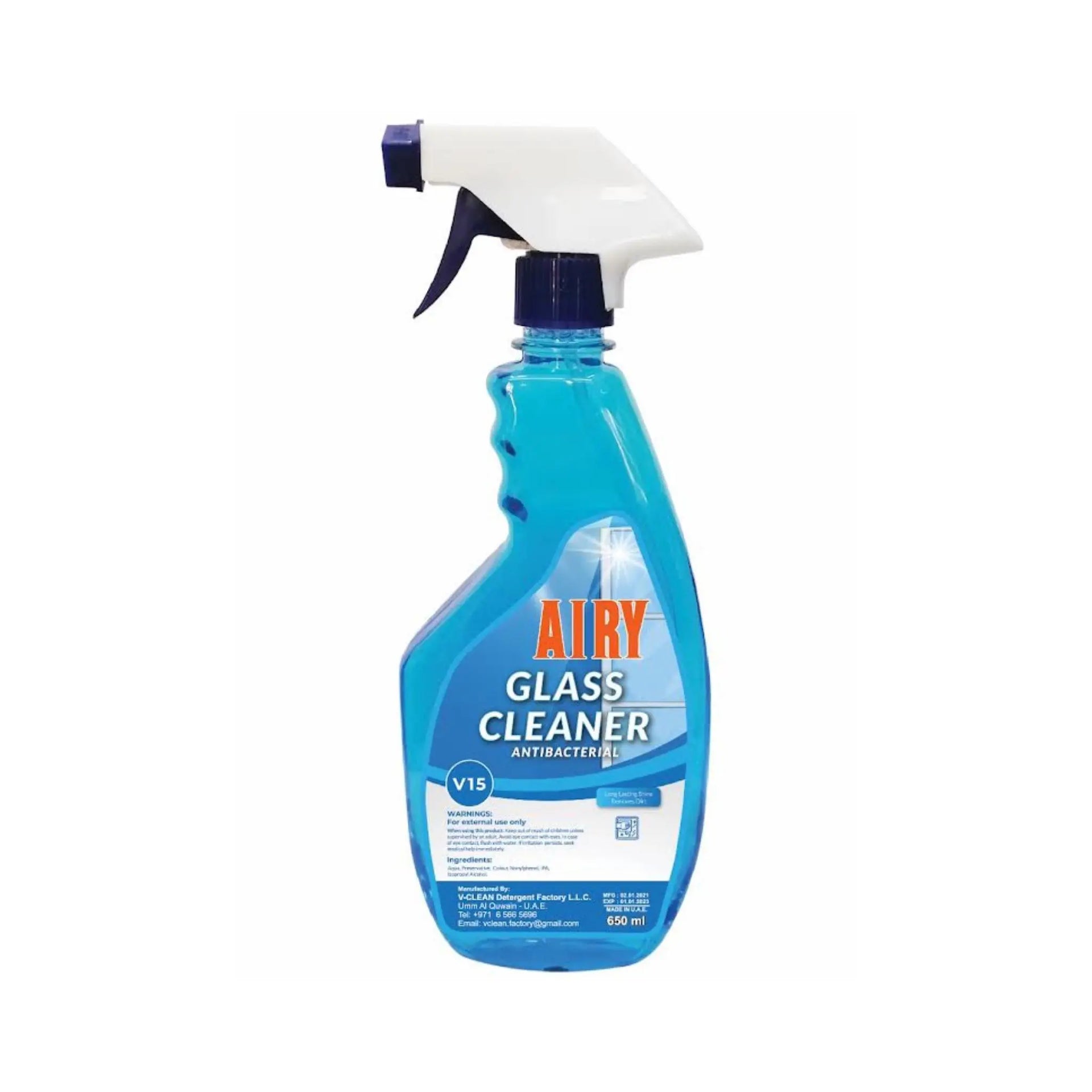 AIRY GLASS CLEANER SPRAY 650ML - Pack of 12 Marino.AE