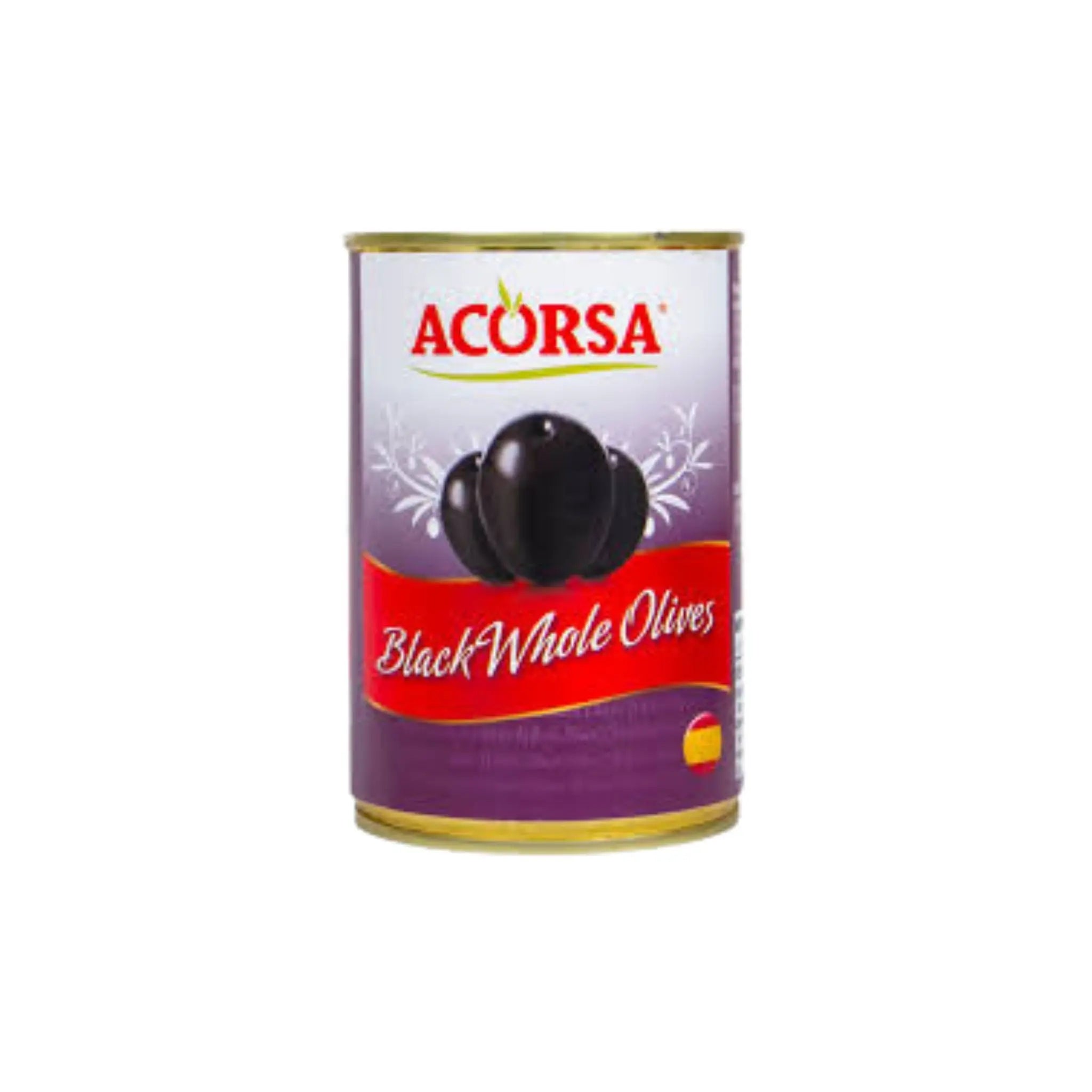Acorsa Whole Black Olives (TIN) - 12x225g (1 carton) Marino.AE