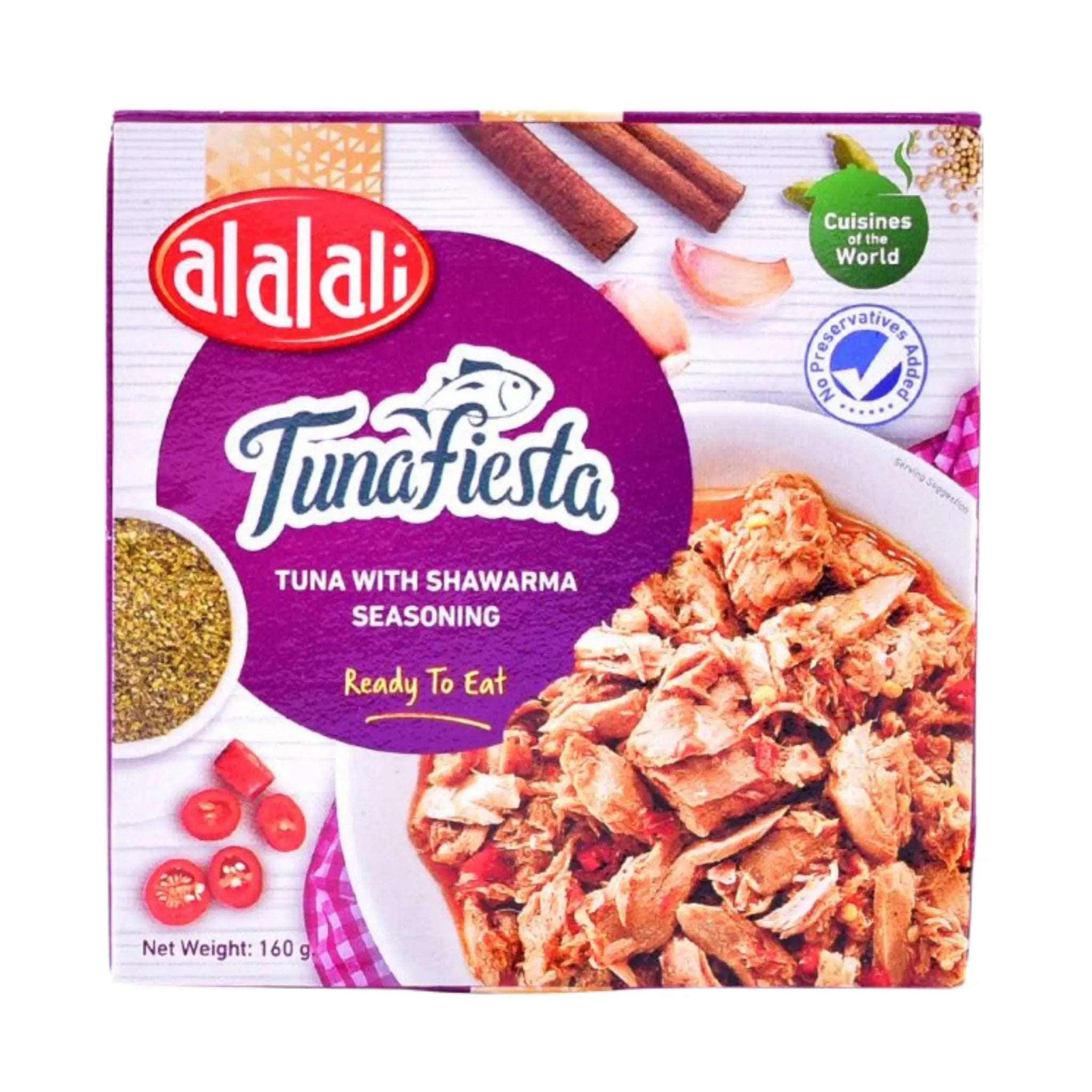 Al Alali Tuna Flakes With Shawarma Seasoning 160g - 24x160g (1 Carton) Marino.AE