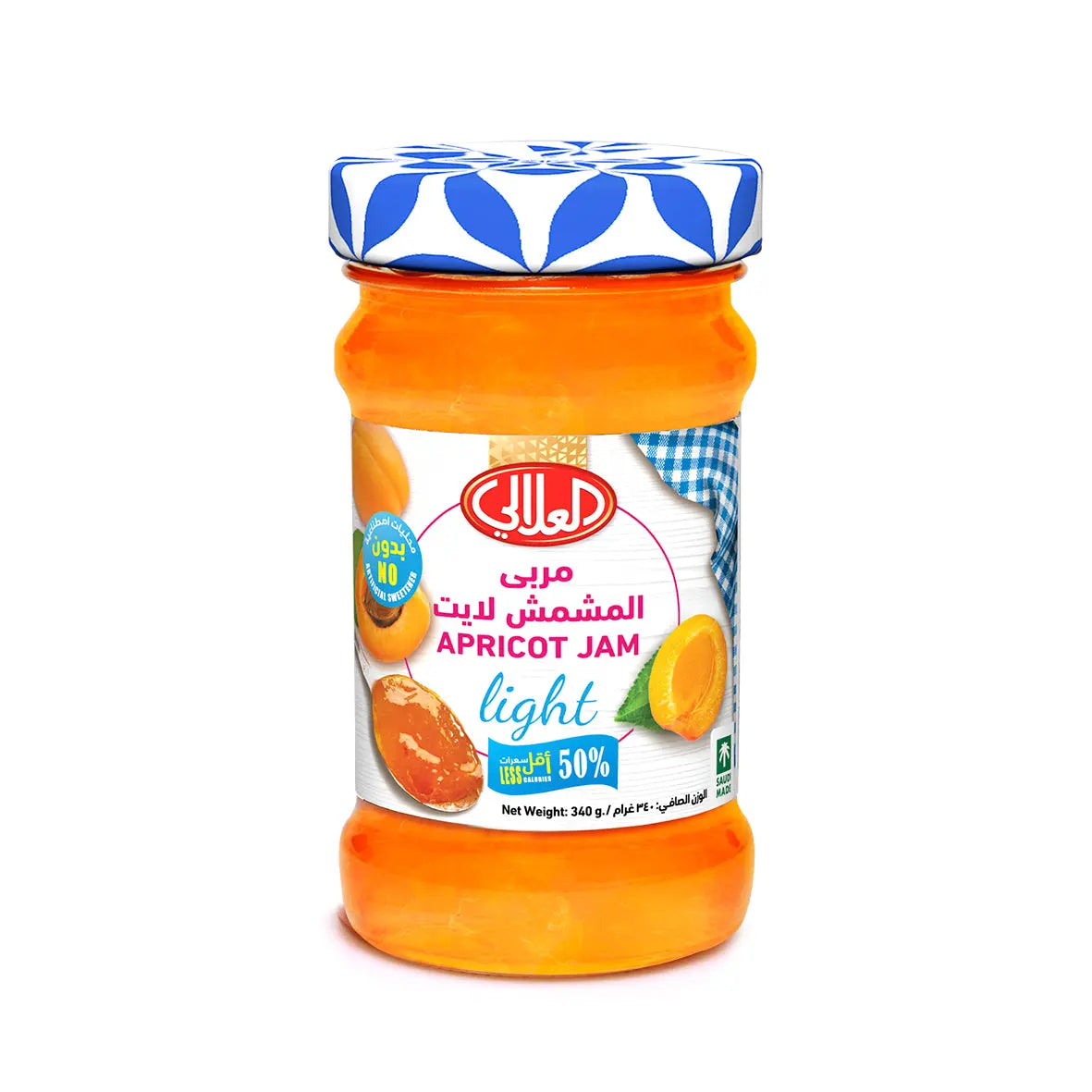 Alalali Apricot Jam Light - 12x340g (1 carton) Marino.AE