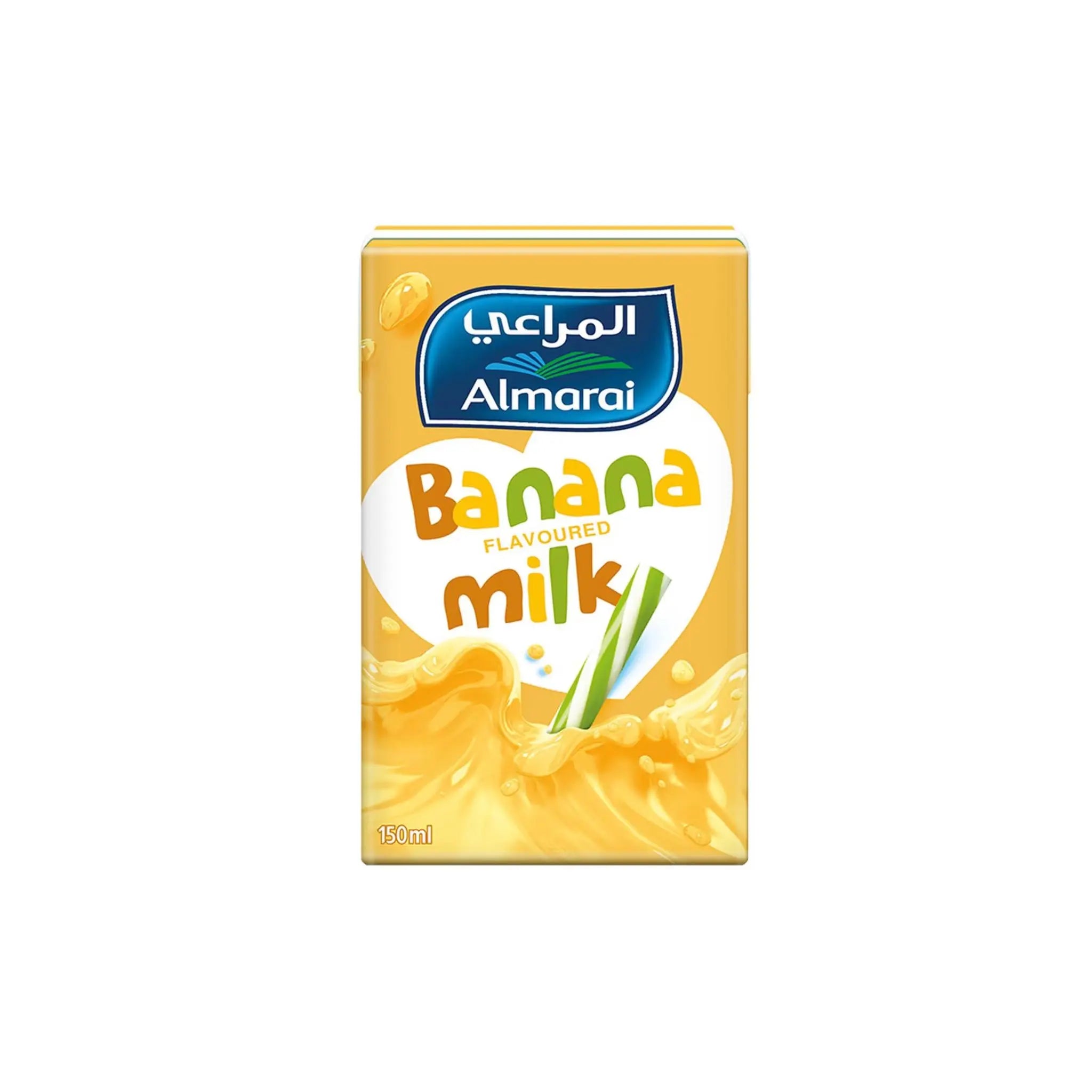 Almarai Banana Flavored Long Life Milk - 150mlx18 (1 carton) Marino.AE