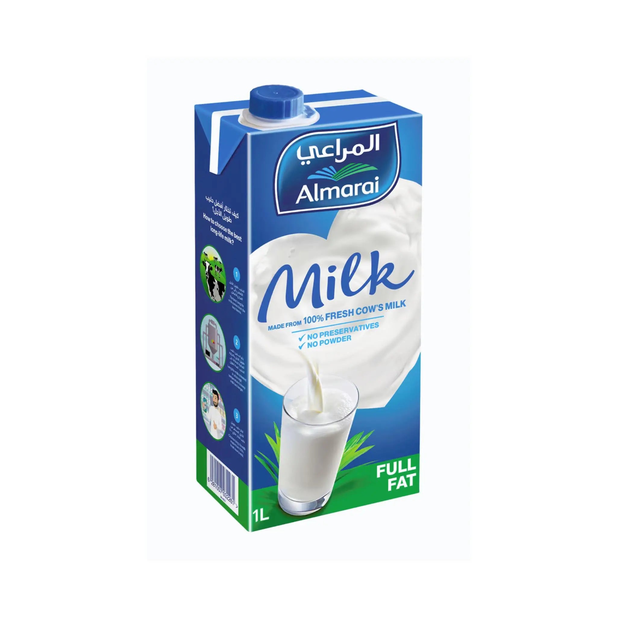 Almarai UHT Long Life Full Fat Milk - 1Lx12 (1 carton) Marino.AE