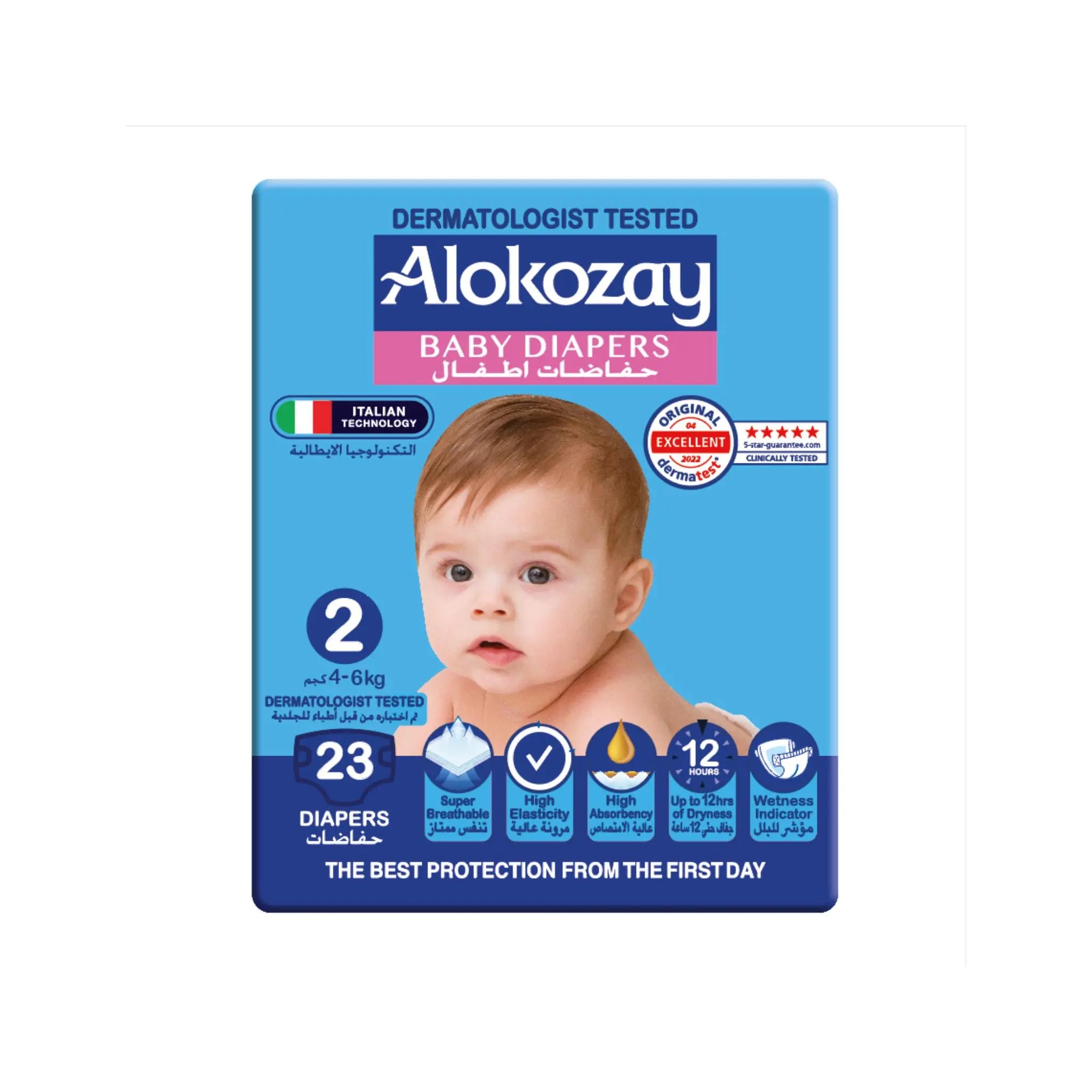 Alokozay Baby Diapers - Size 2 (4-6 Kg) - 23 Diapers Marino.AE