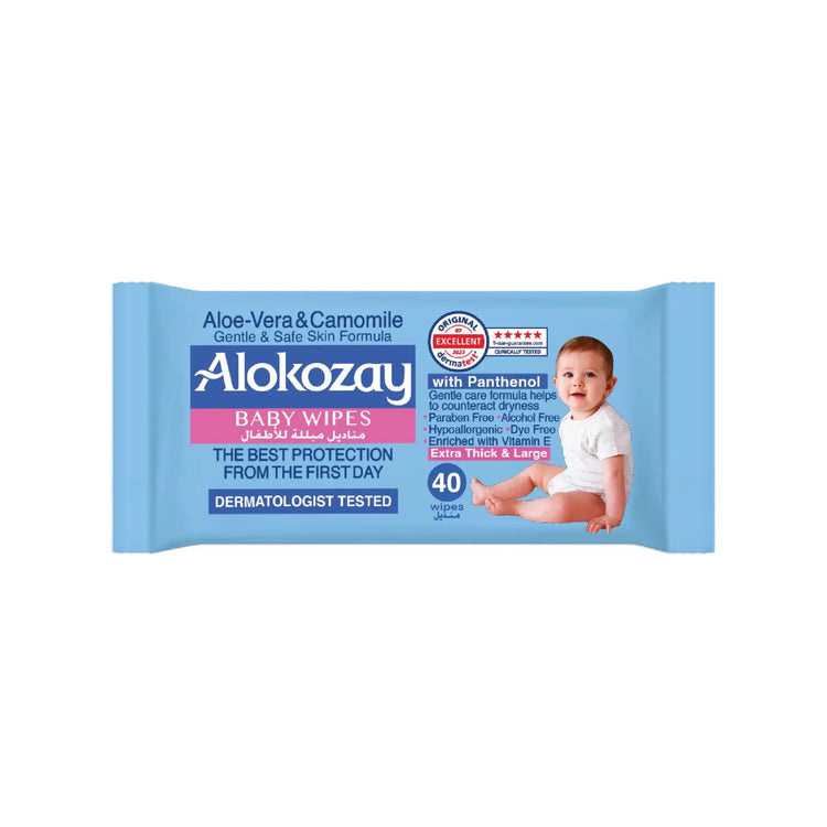 Alokozay Baby Wet Wipes - Aloe-Vera & Camomile - 40 Wipes Marino.AE