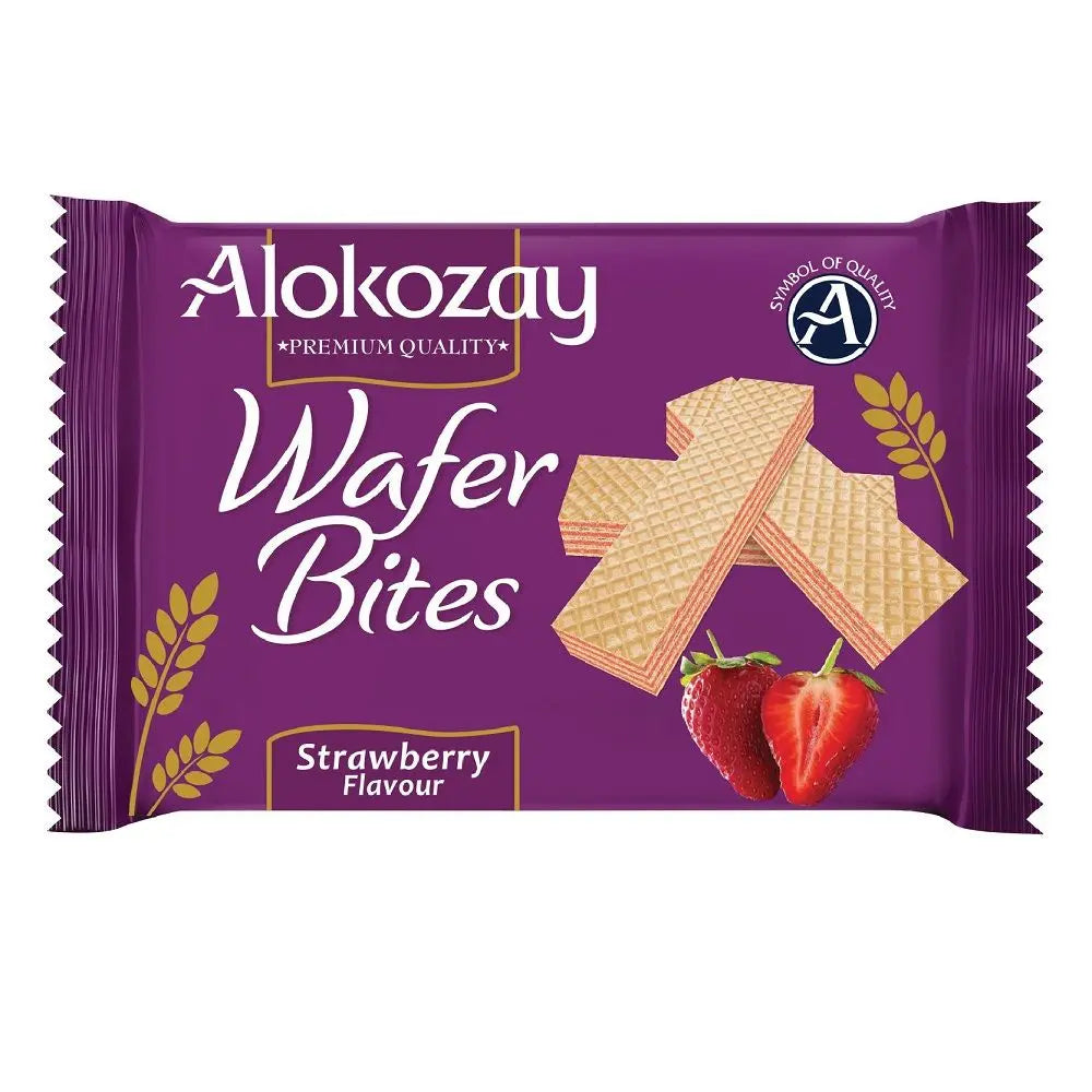 Alokozay Wafer Bites Strawberry Flavor - 45Gms X Pack Of 12 Marino.AE