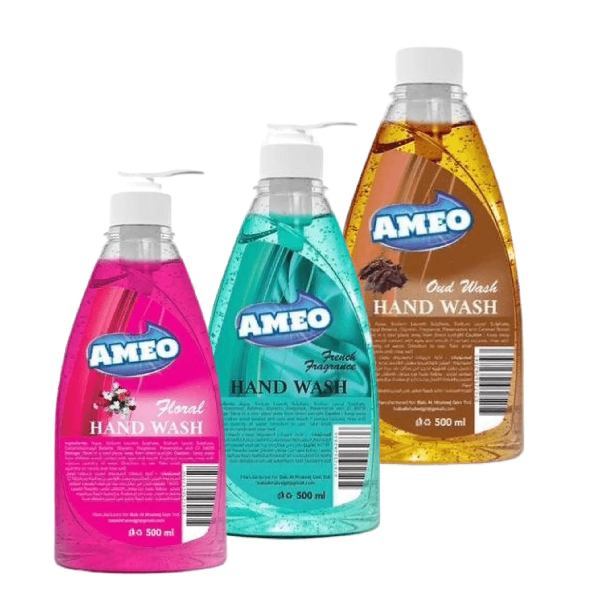 Ameo Hand Wash (Mix Combo) - 500mlx3x8 (1 carton 24 pcs) Marino Wholesale