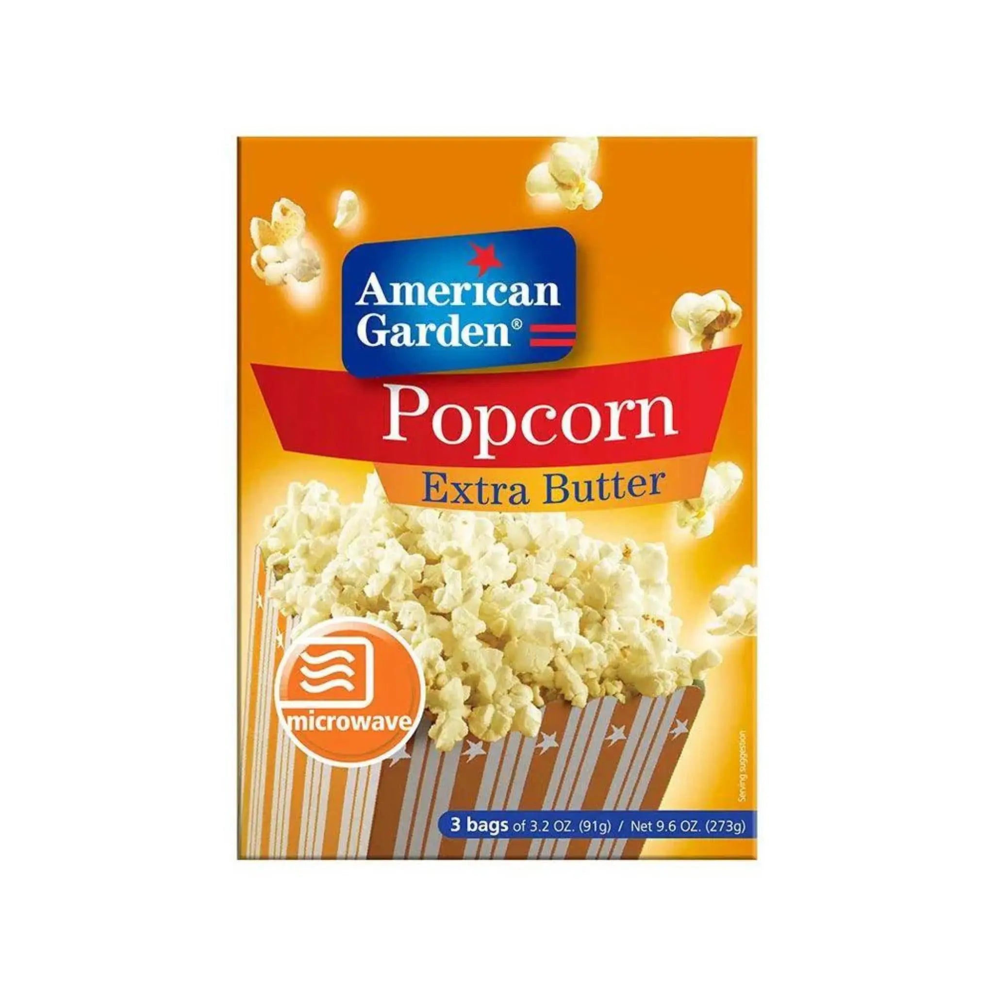 American Garden Microwave Popcorn Extra Butter 12x3x3.2oz Marino.AE