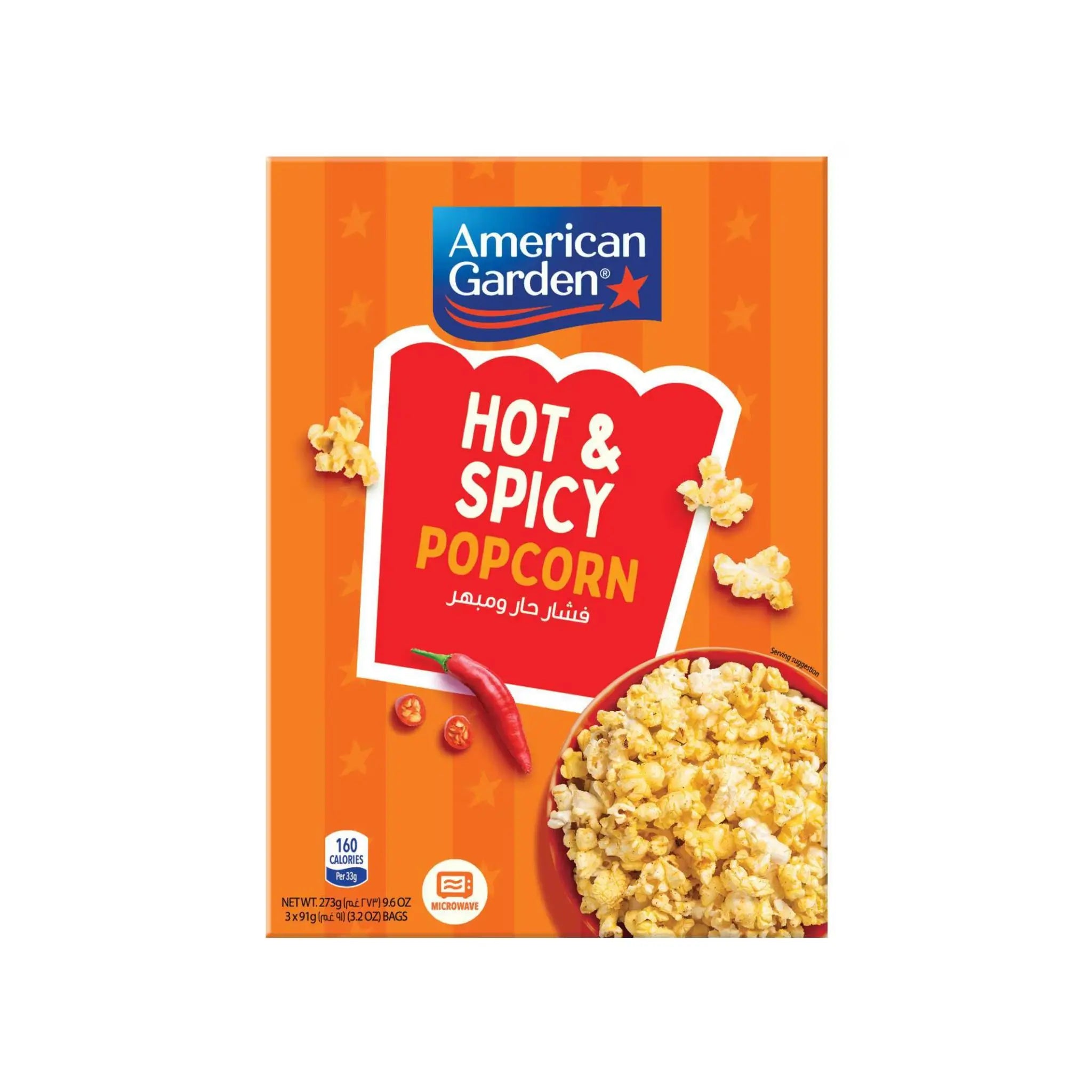 American Garden Microwave Popcorn Hot & Spicy 12x3x3.20oz Marino.AE