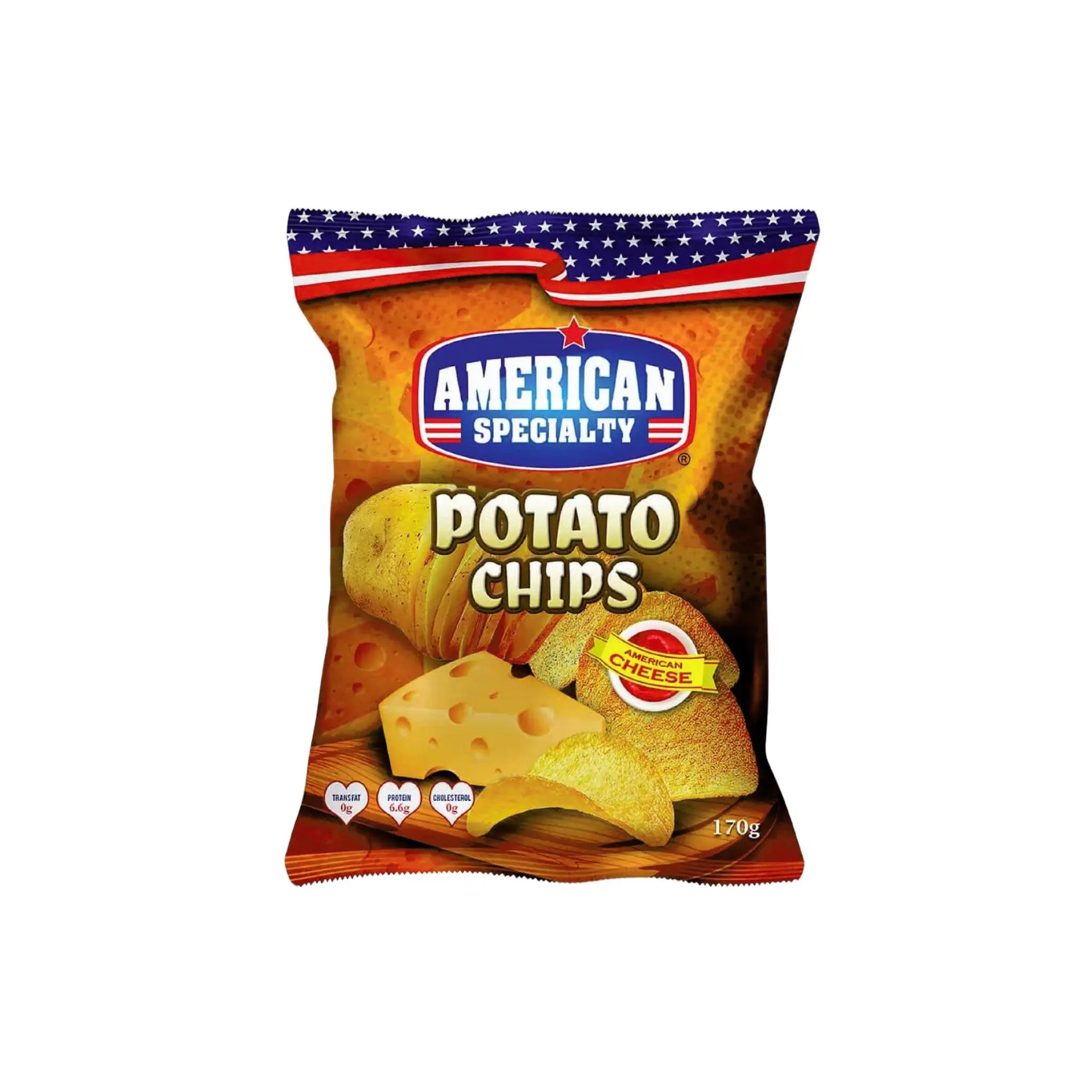 American Specialty Potato Chips Cheese - 10x170g (1 carton) - Marino.AE