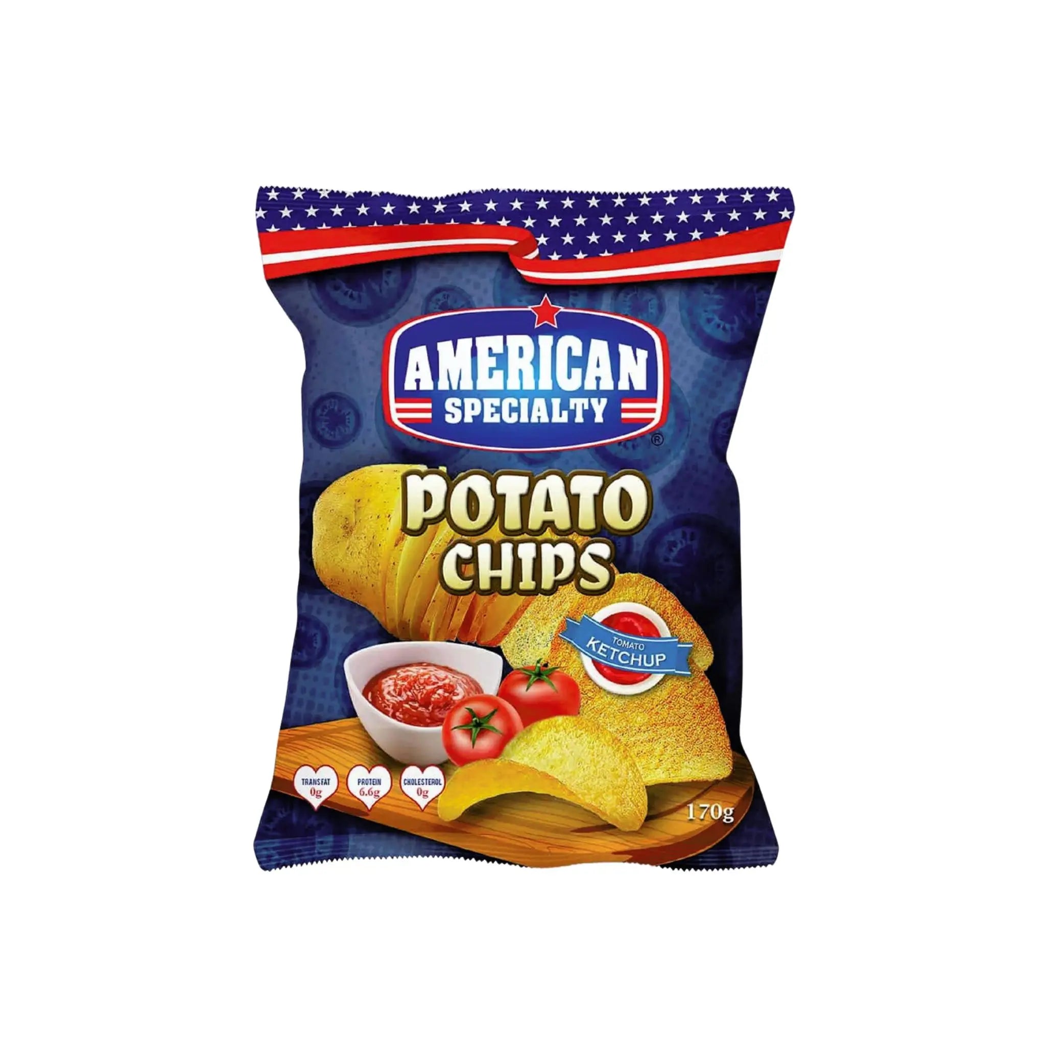 American Specialty Potato Chips Ketchup - 10x170g (1 carton) - Marino.AE