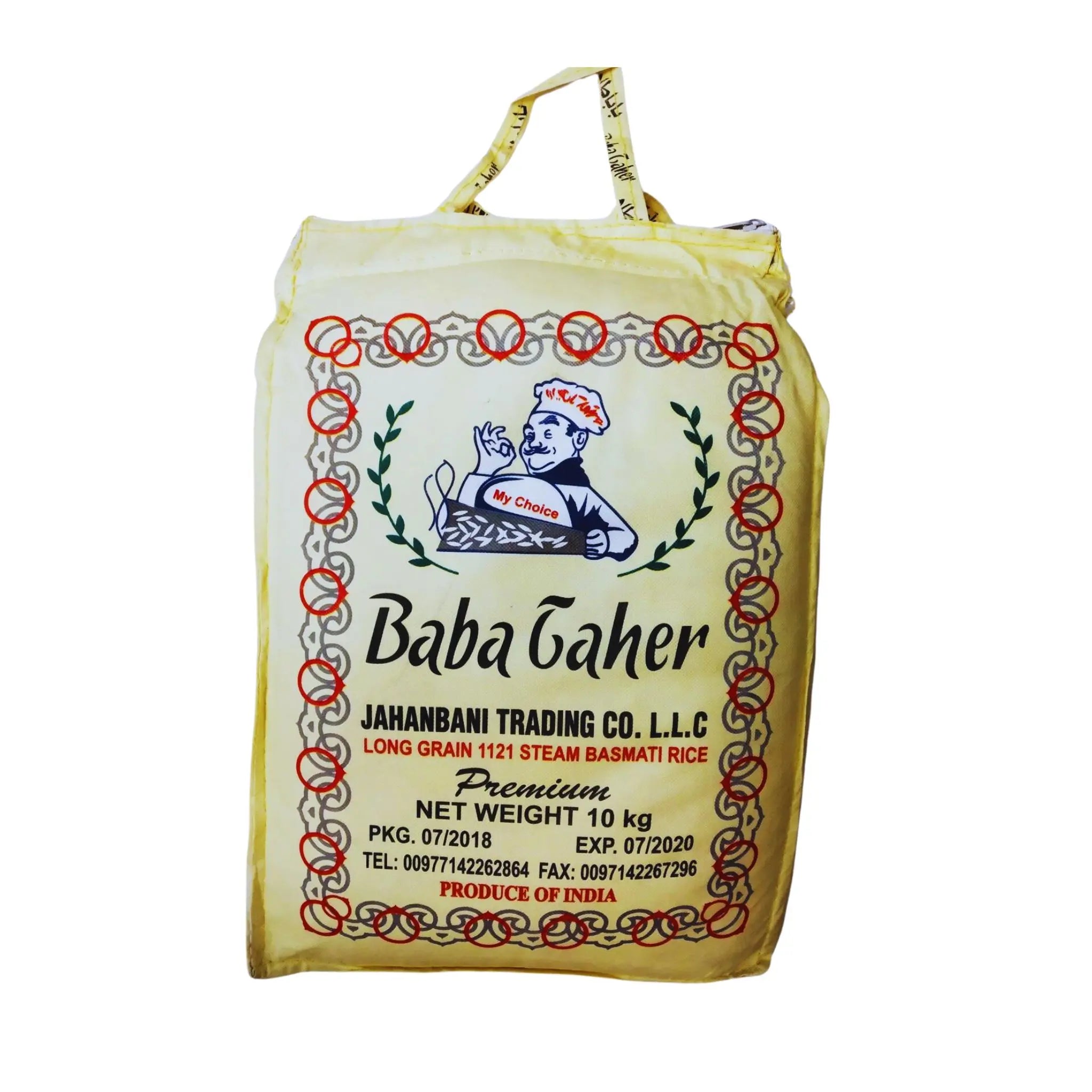 Baba Taher Long Grain 1121 Steam Basmati Rice India - 10kgx4 (1 carton) Marino.AE