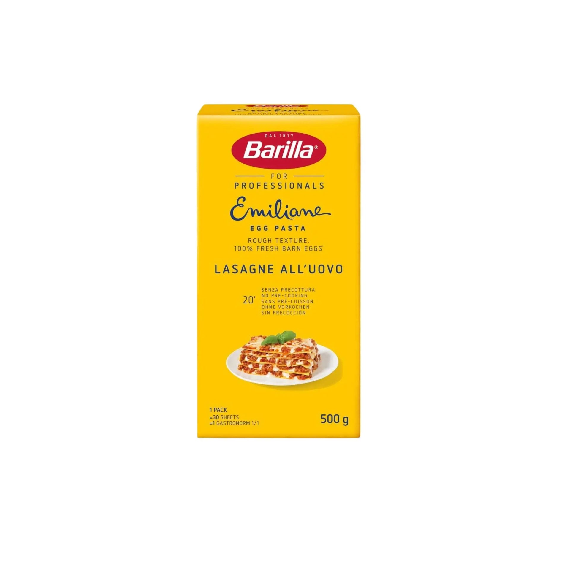 Barilla Emiliane Lasagne With Egg - 15x500g (1 carton) - Marino.AE