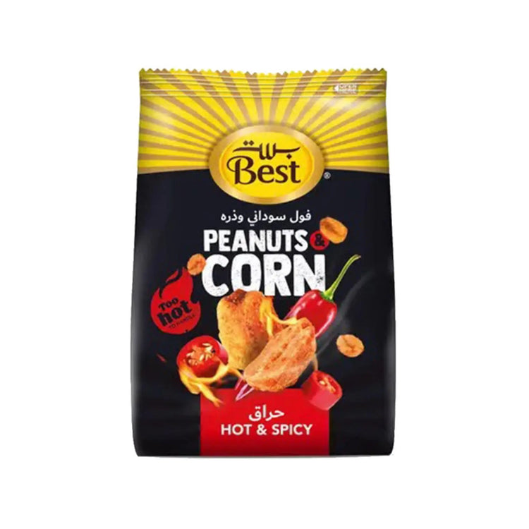 Best Peanuts & Corn Hot & Spicy - 24x150g (1 carton) - Marino.AE