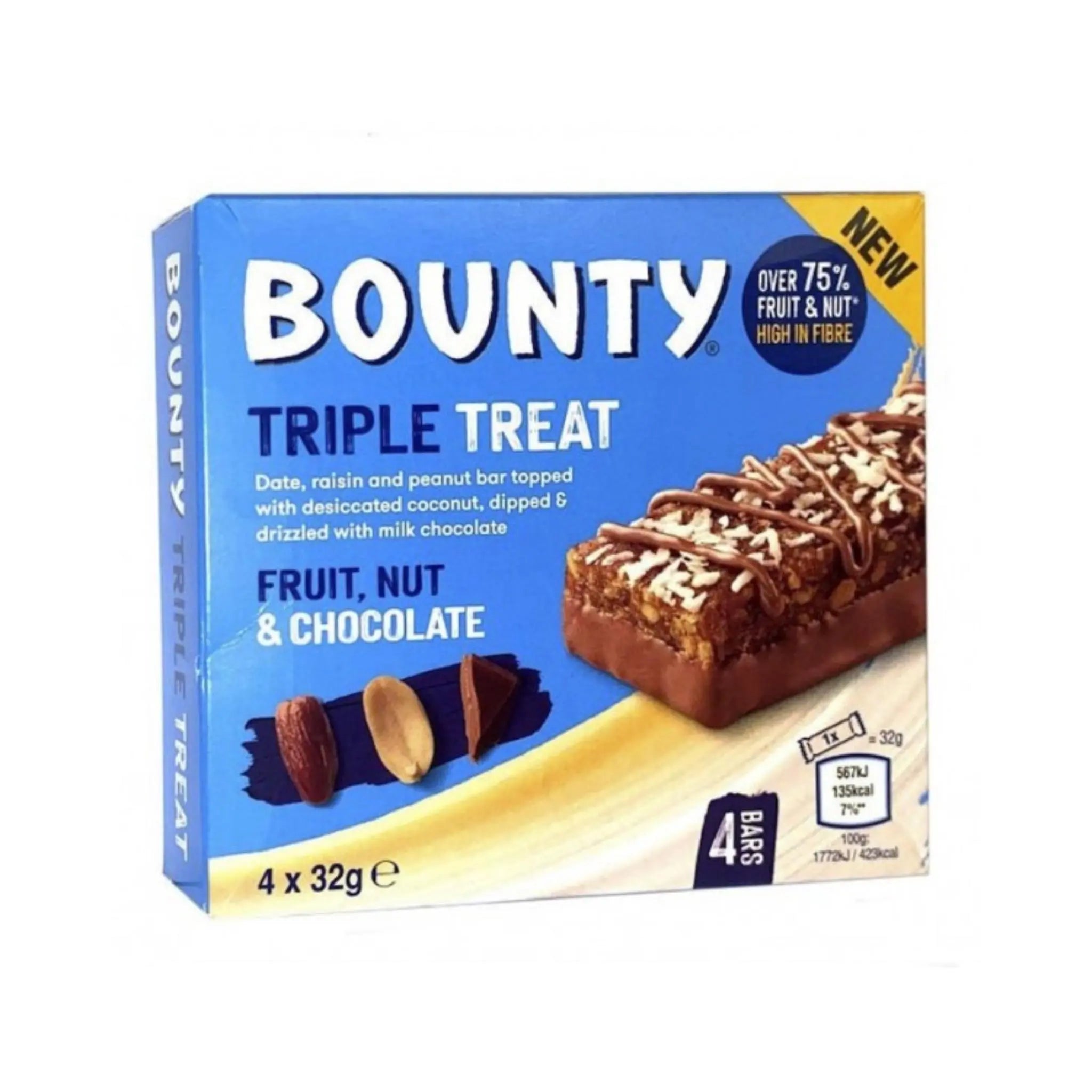 Bounty Triple Treat Chocolate Bar 4 Pack (10X128G) Bounty