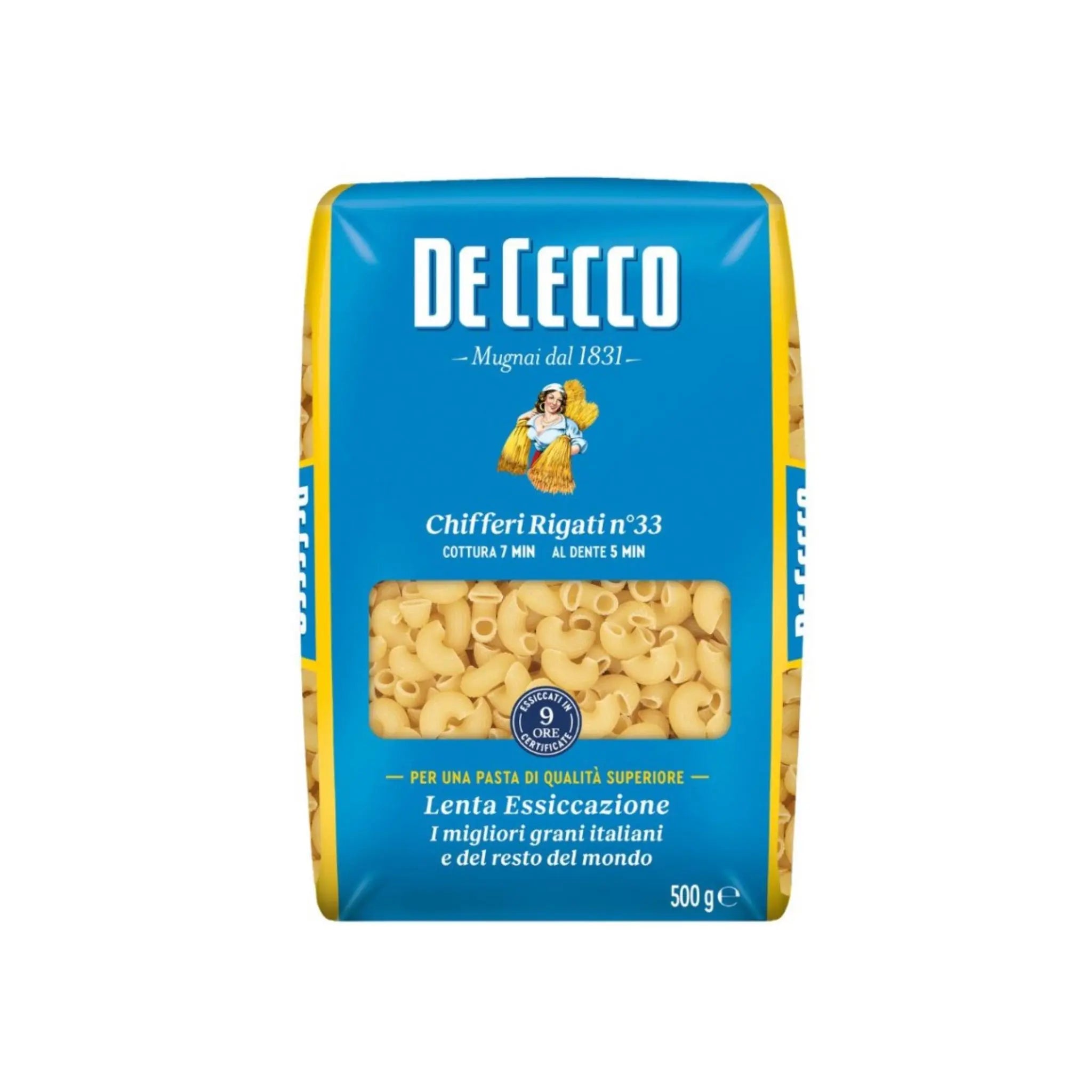 DECECCO MACARONI(CHIFFERI RIGATE)# 33 - 24 X 500 GM Marino.AE