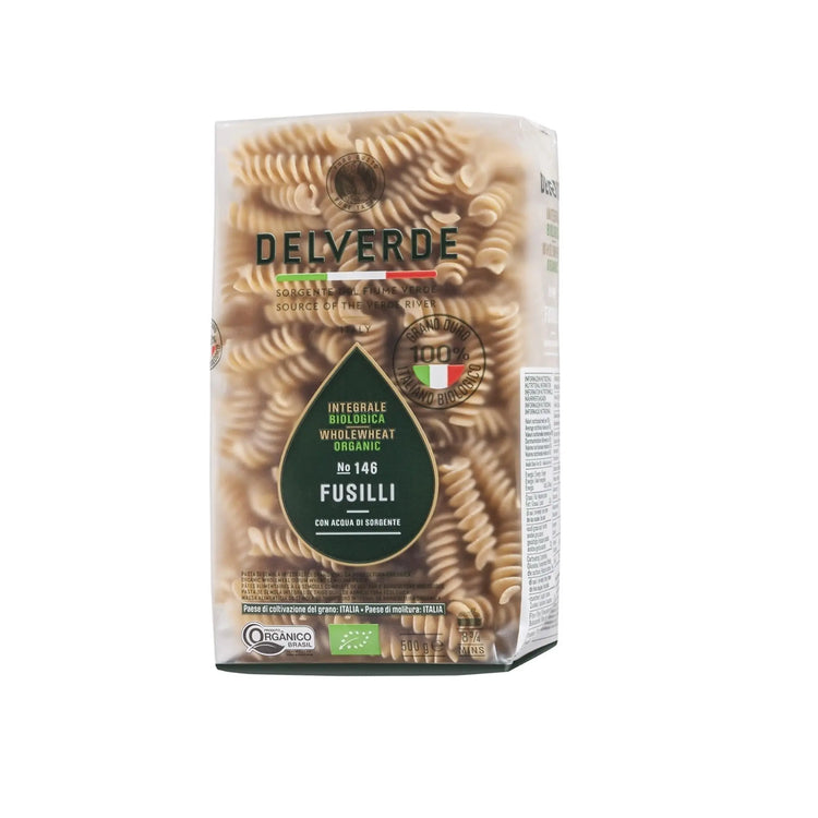 DELVERDE ORGANIC PASTA FUSILLI WHOLEWHEAT 20X500 GM Marino.AE