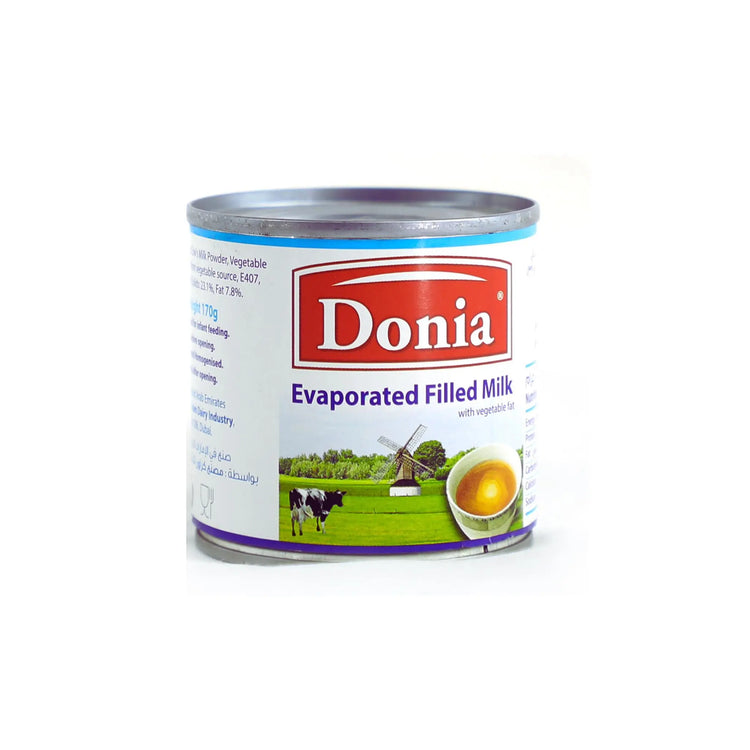 Donia Evaporated Filled Milk with Vegetable Fat - 170gx48 (1 carton) Marino.AE