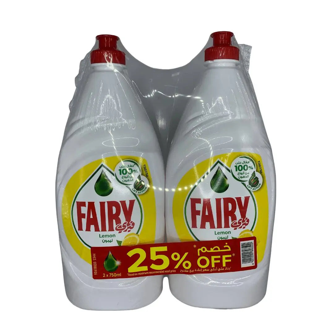 Fairy  Dishwashing Liquid Soap - Pack 2 X 750 MLx10- (1 carton) Marino.AE