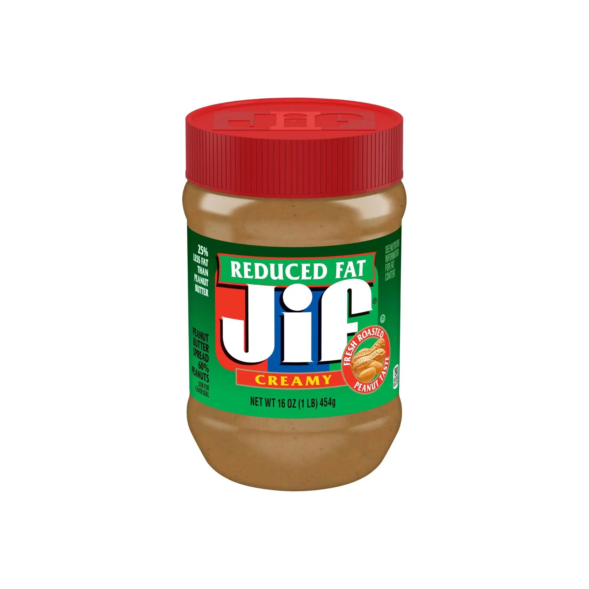 Jif Reduced Fat Creamy Peanut Butter - 16oz.x12 (1 carton) Marino.AE