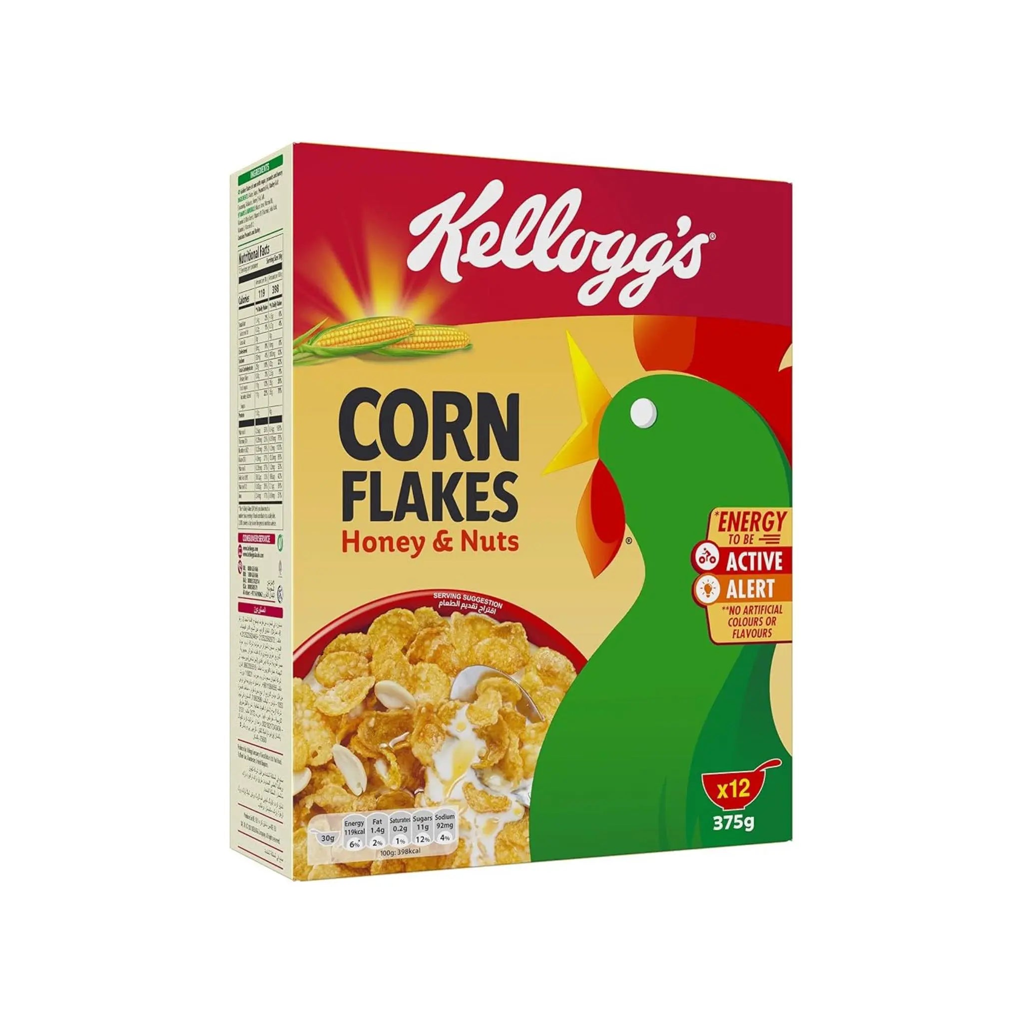 Kellogg's Corn Flakes Honey & Nuts - 375gx16 (1 carton) Marino.AE