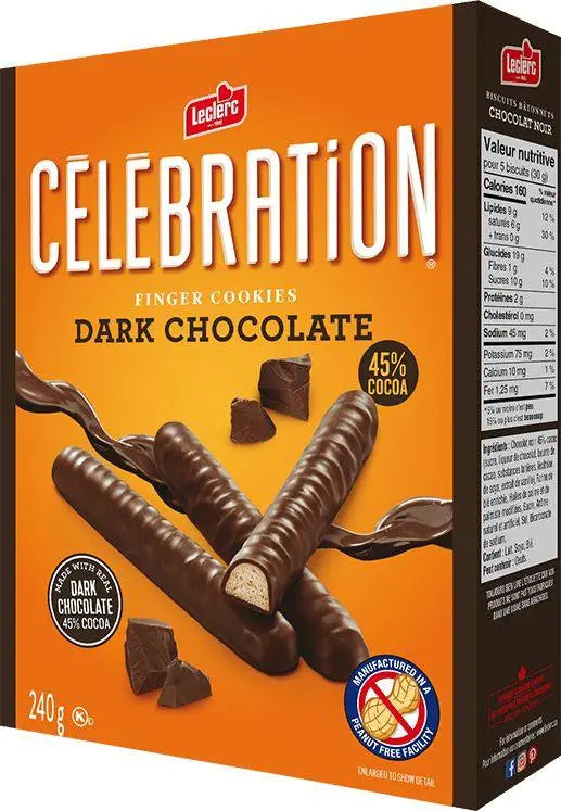 Leclerc - Celebration 
Dark Chocolate (Finger Cookies) 240g👆 Marino.AE