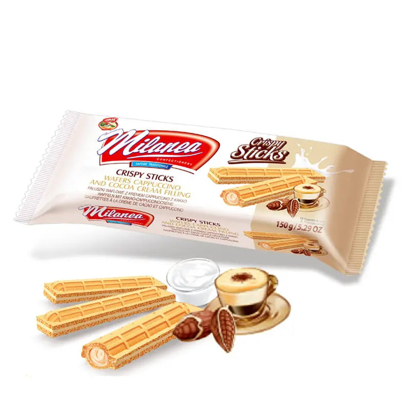 Lumar Crispy Sticks with Cappuccino & Cocoa Cream Filling - 20x150g (1 carton) - Marino.AE