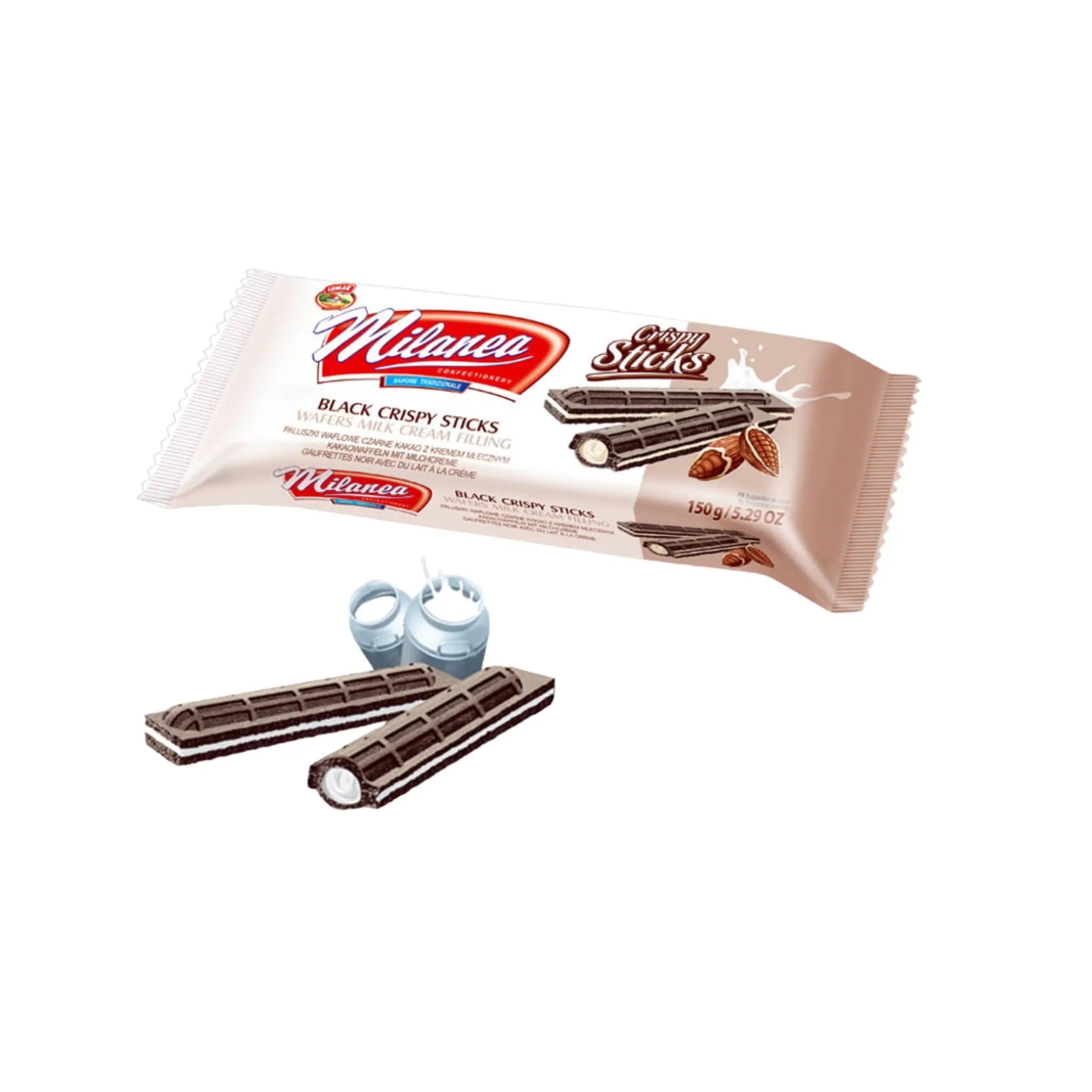 Lumar Milanea Cocoa Wafer Sticks with Milk Cream Filling - 20x150g (1 carton) - Marino.AE