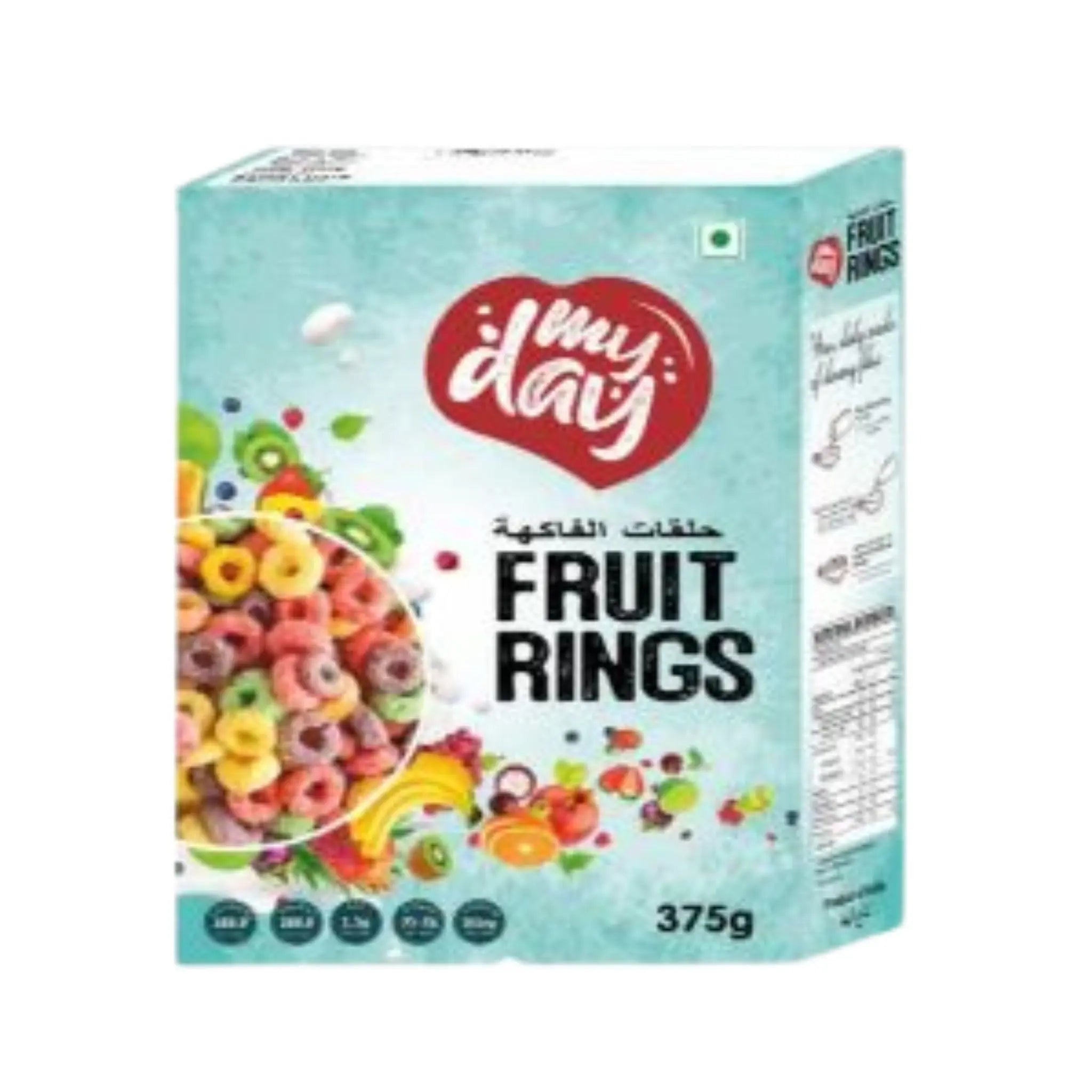 MyDay Fruit Rings Cereal - 12x375g (1 carton) - Marino.AE