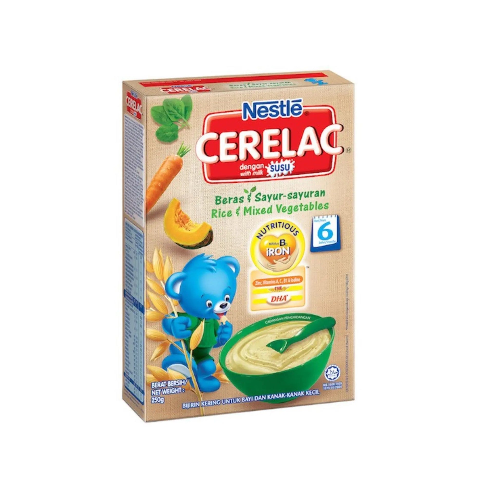 Nestle Cerelac Rice & Mixed Vegetables - 24x250g (1 carton) - Marino.AE