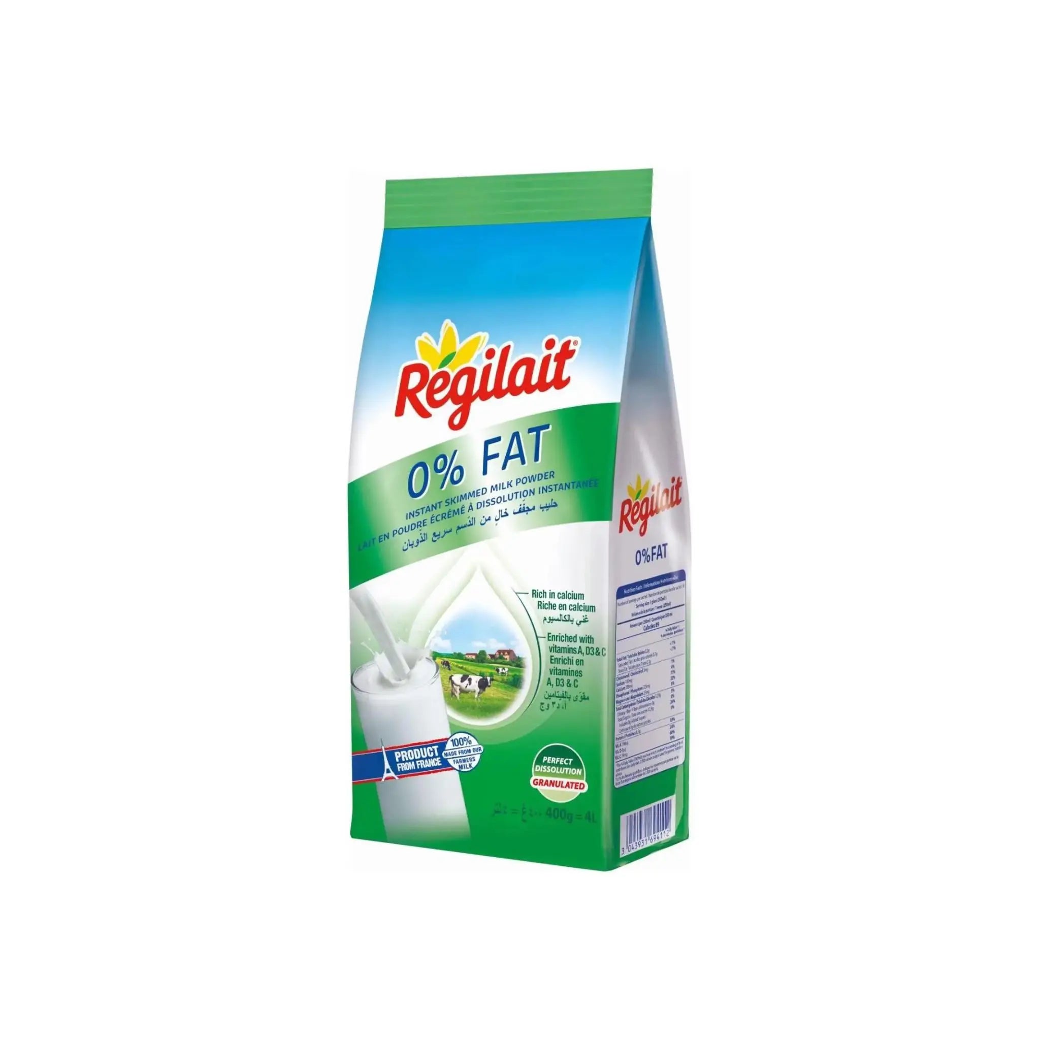 REGILAIT LOW FAT SKIMMED MILK (SACHET) - 12X400Gm Marino.AE