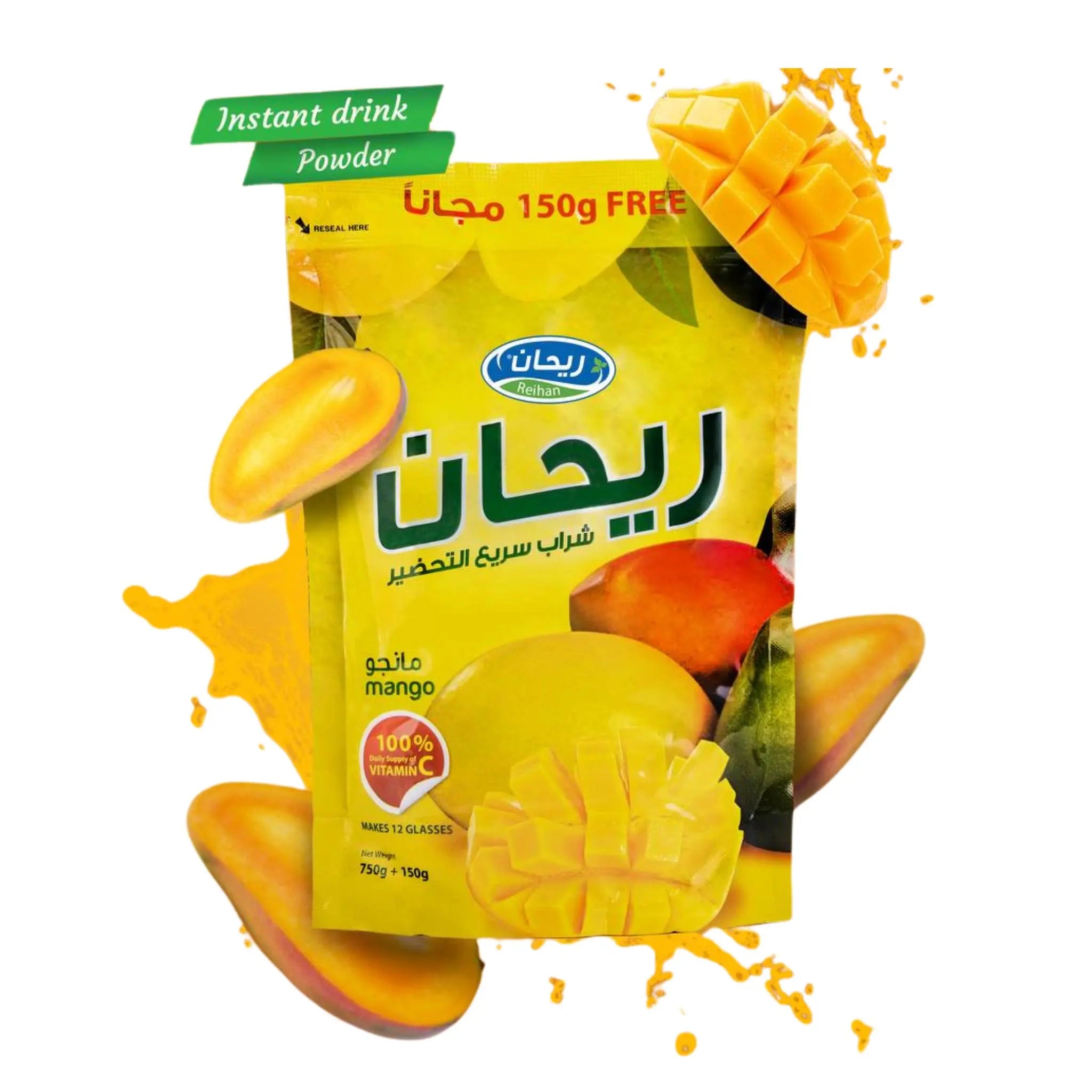 REIHAN INSTANT DRINK MANGO FLAVOUR 900G [POUCH]- Pack of 5 Marino.AE