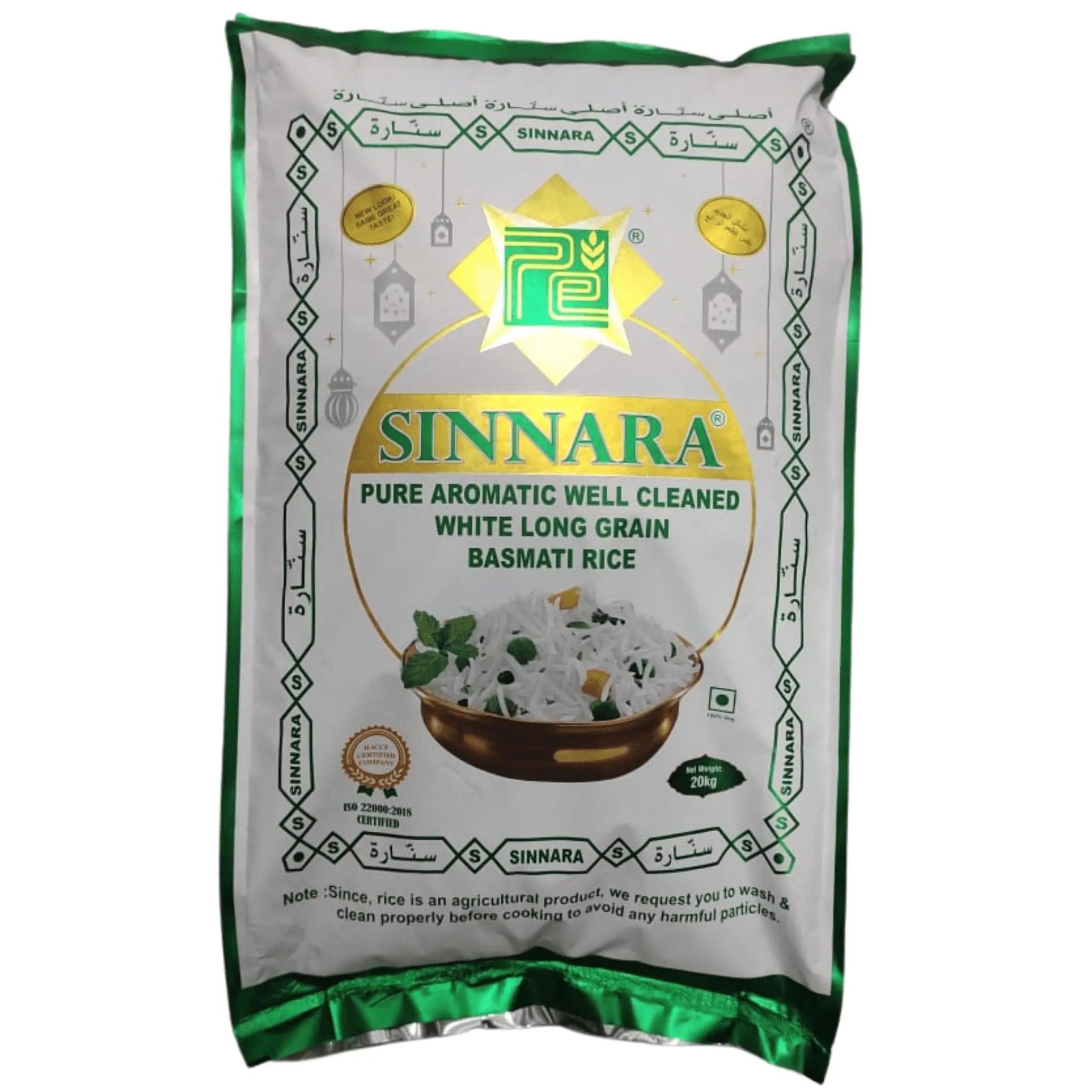 SINNARA Basmati Rice-Pak 20 Kg - Marino.AE