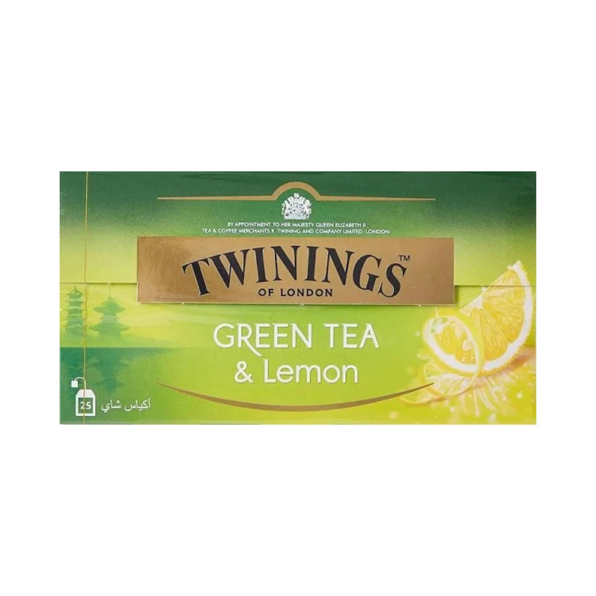 TWININGS GREEN TEA & LEMON TEA BAGS (12x25's) Twinings