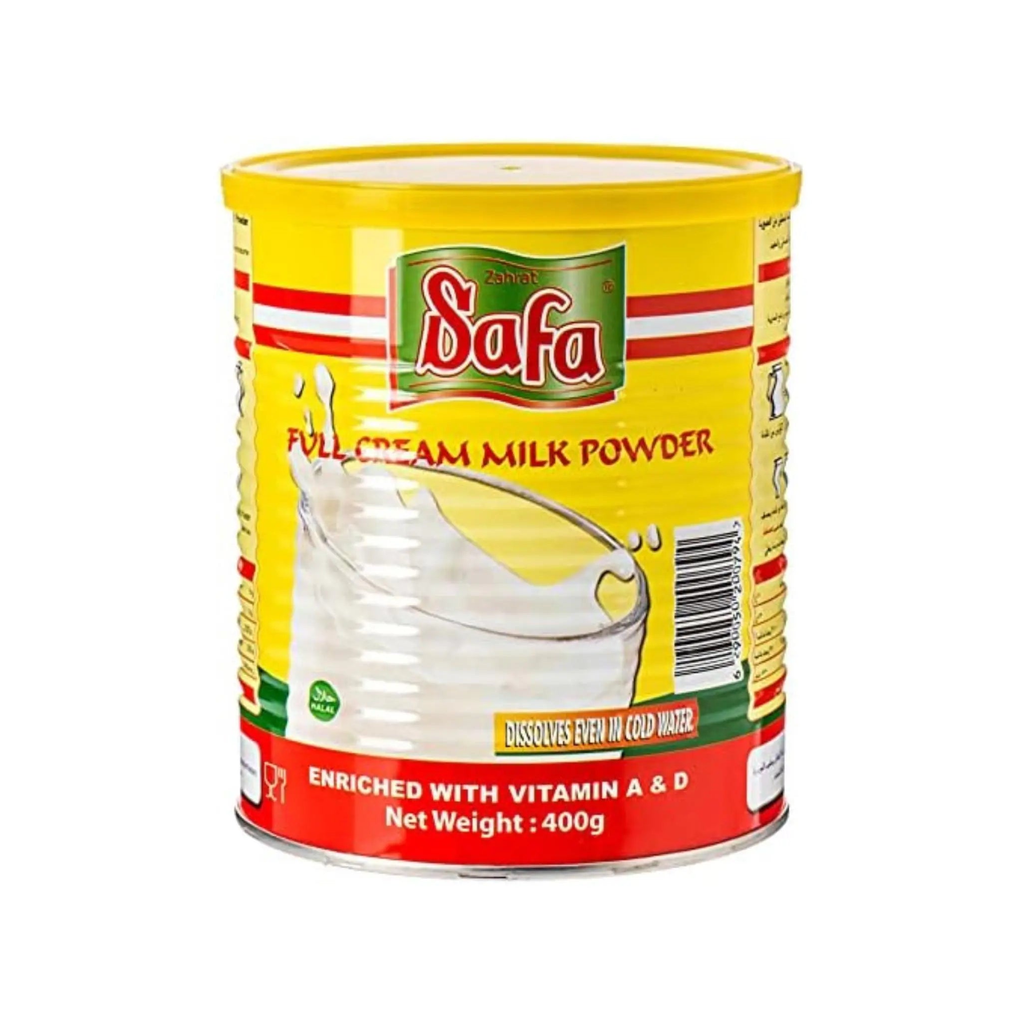 Zahrat Safa Full Cream Instant Milk Powder Tin Can - 400gx24 (1 carton) - Marino.AE